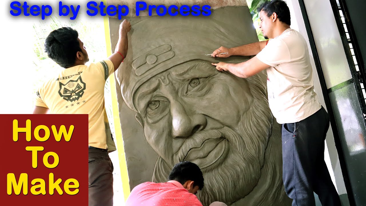 Saibaba clay mural making | Saibaba fiberglass mural making for wall decoration | Art Tech