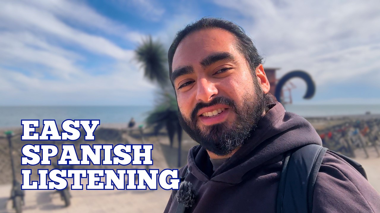 Learn Spanish while I walk in Batumi coast - Easy Spanish with subtitles
