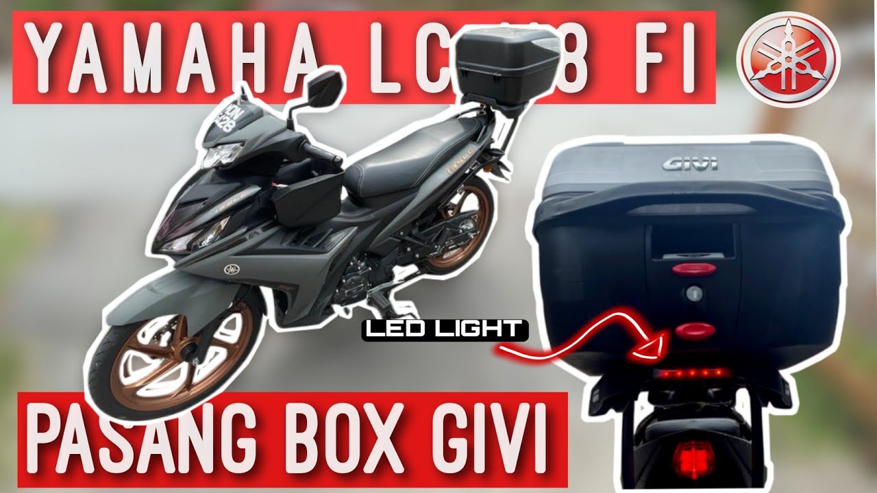 LC135 V8 FI | DIY PASANG BOX DAN HEAVY DUTY RACK WITH STOP LIGHT (LED) DARI GIVI
