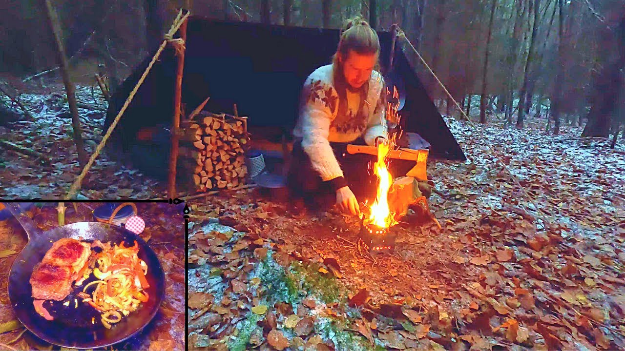Erste Nacht alleine im Wald bei -9°C | Selbstversuch | keine Isomatte | Schlafsack im Extrembereich