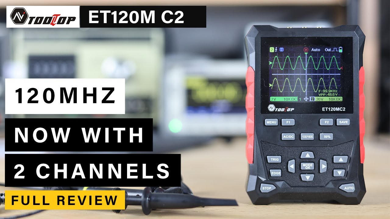 Tooltop ET120M C2 Oscilloscope ⭐ 120Mhz ⭐ 2 Channels + Function Generator