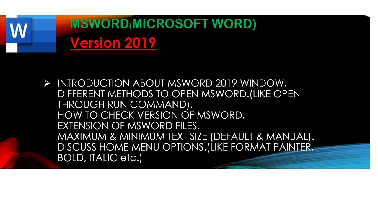 #MSWORD 2019
