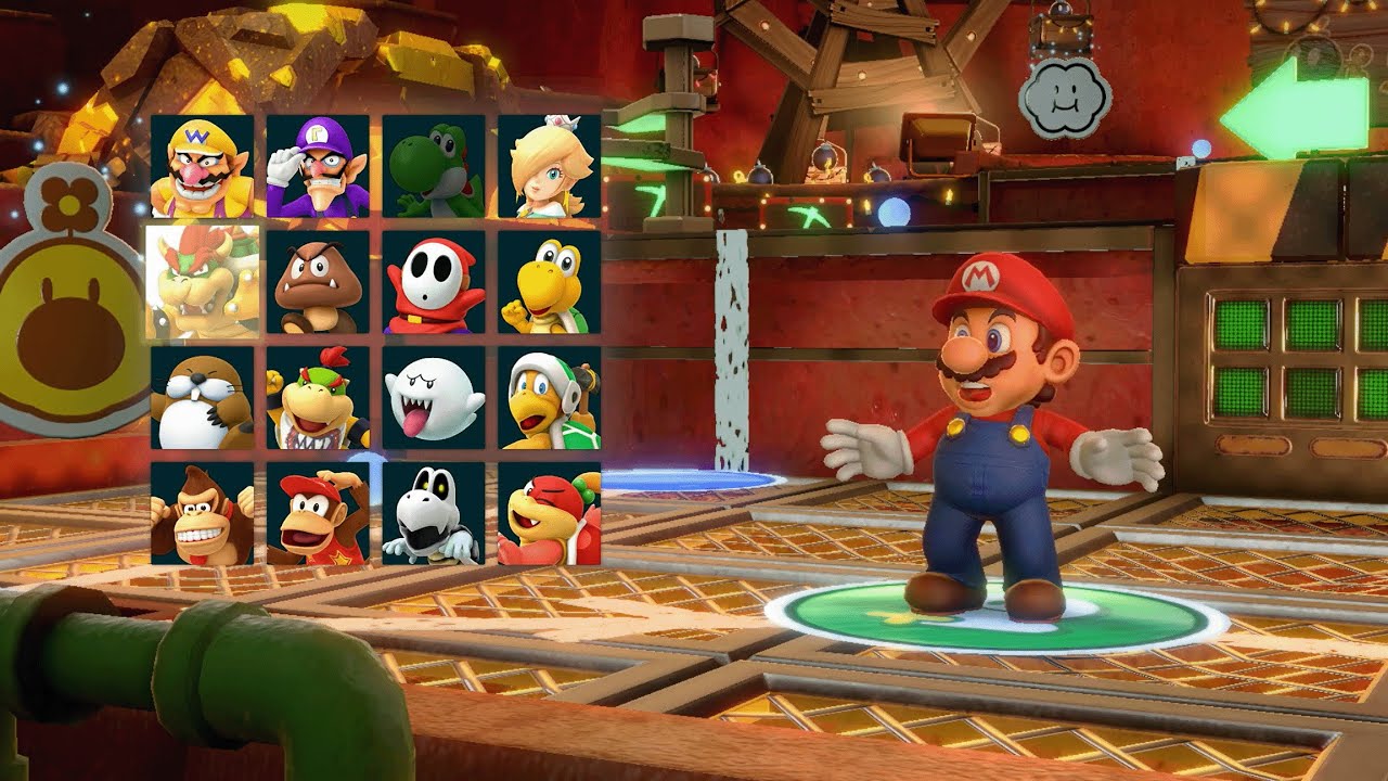 Super Mario Party - Mario vs Peach vs Luigi vs Daisy - King Bob-omb's Powderkeg Mine