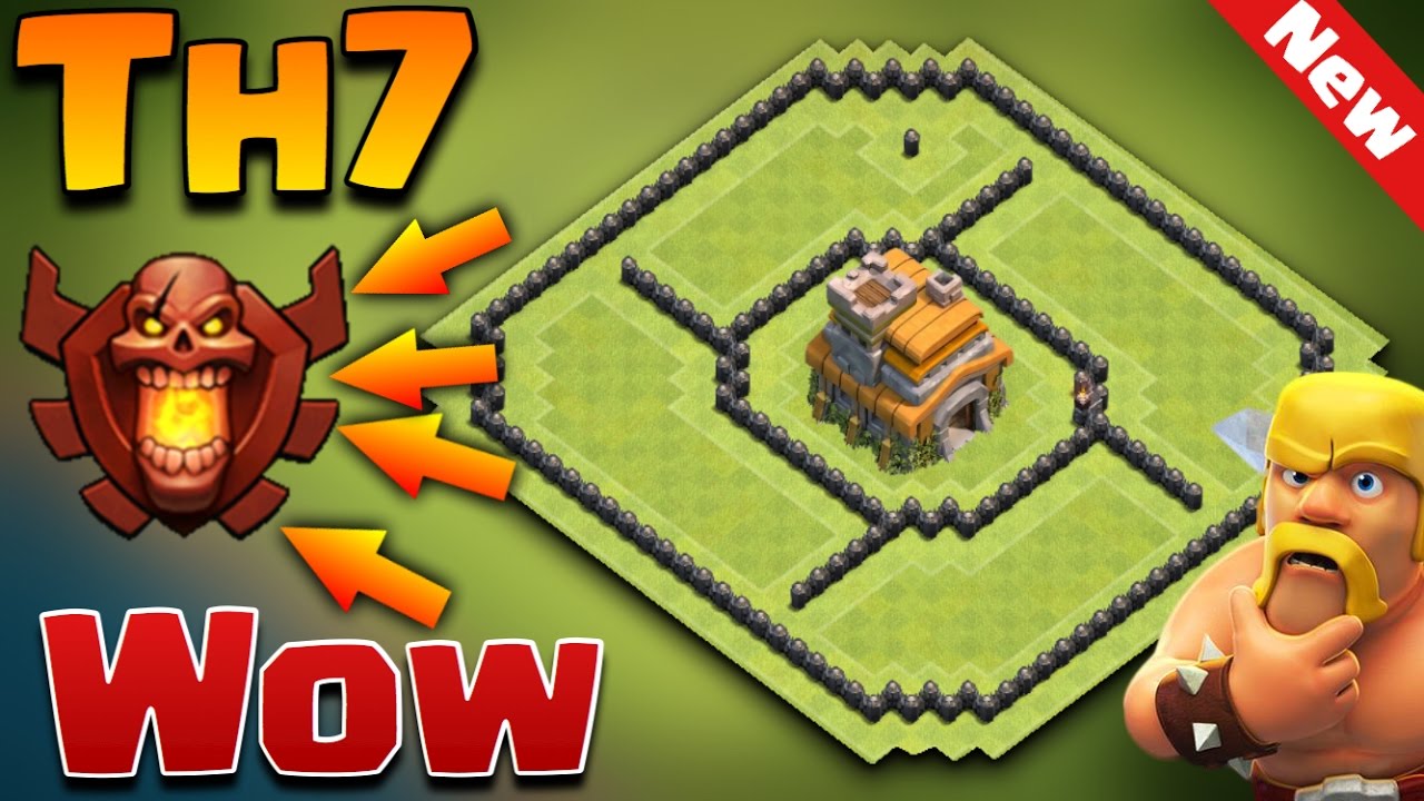 New Clash Of Clans Town Hall 7 (TH7) Defence/Trophy base 2016