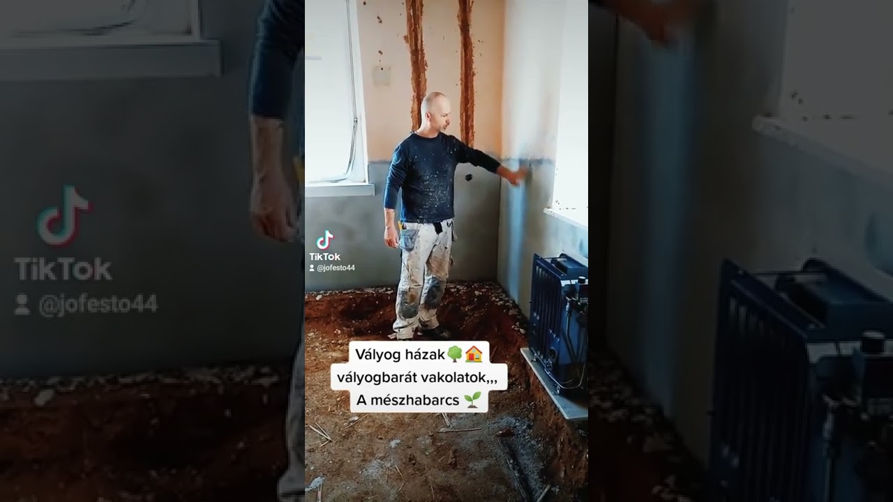 Mészhabarcs vakolás 🏠faljavítás vályogházban