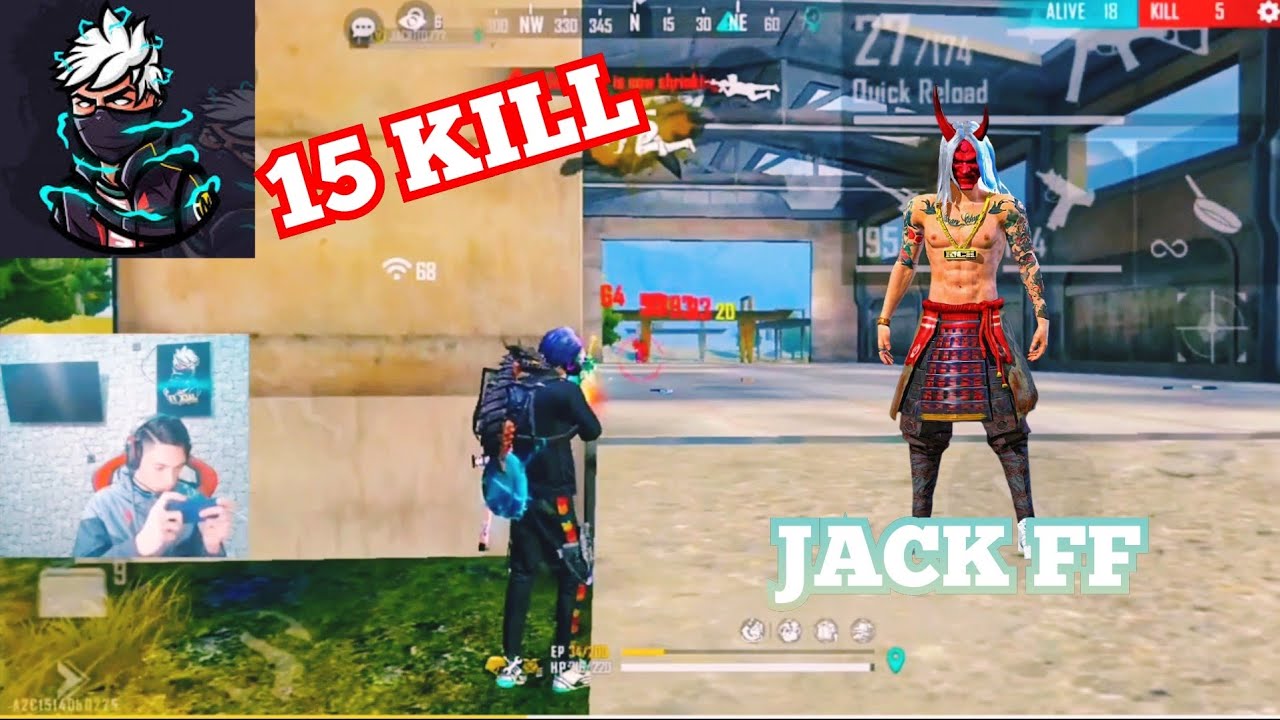 JACK FF 1v4 Full Map Match | FaceCam ❤ RANK RUSH GAMEPLAY 🎯