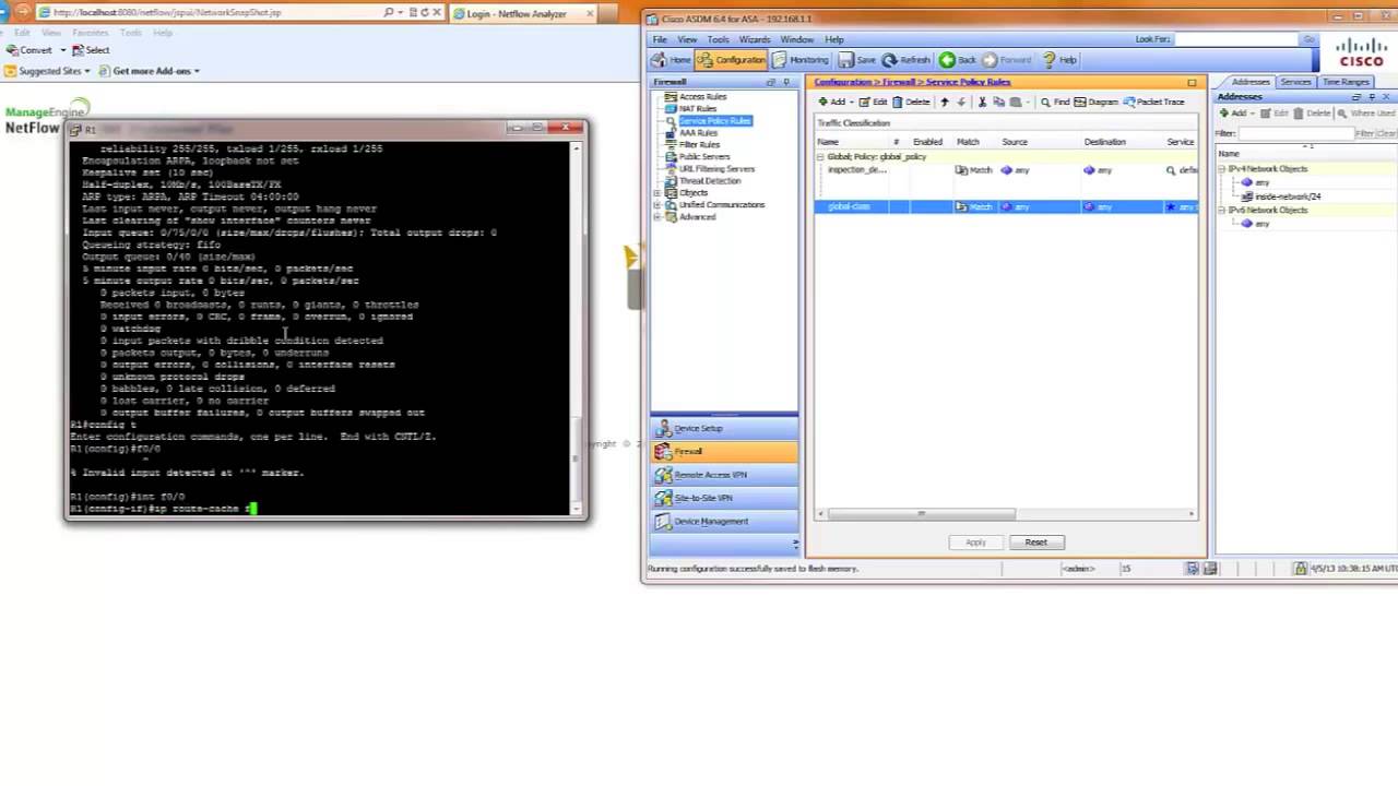 Configuring NetFlow on Cisco 3700 Router and Cisco ASA