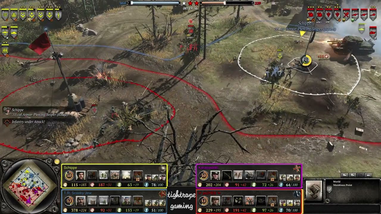 COH2 2v2 Schippe (UK) & Scooby Jew (SU) vs Karabas890 (OH) & ps3YES (OK)