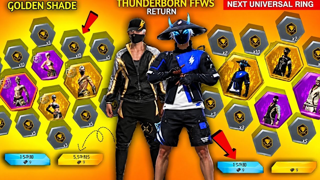 FFWS Bundle💥 Golden Shade Return 😱🎉| Thunderborn , Zombie Samurai| free fire new event| ff new event
