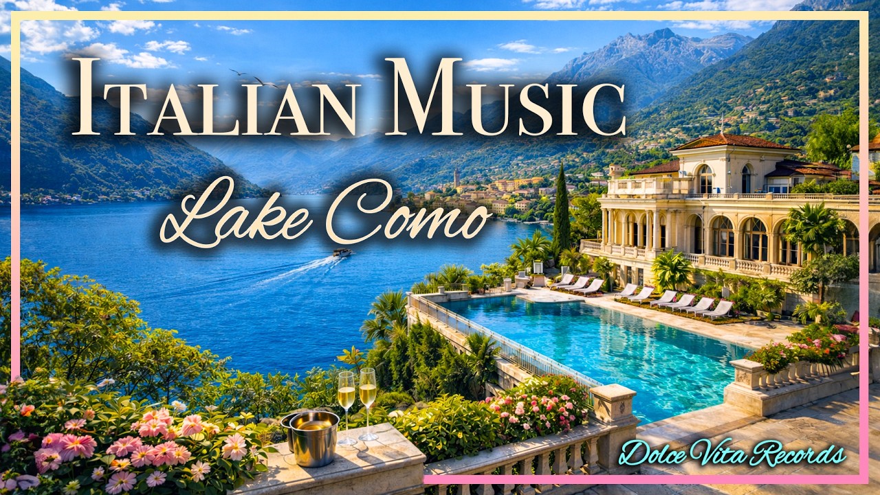 Relaxing Italian Music 🇮🇹 | Lake Como from the Sky ✨ Luxury Italy Cinematic 4K