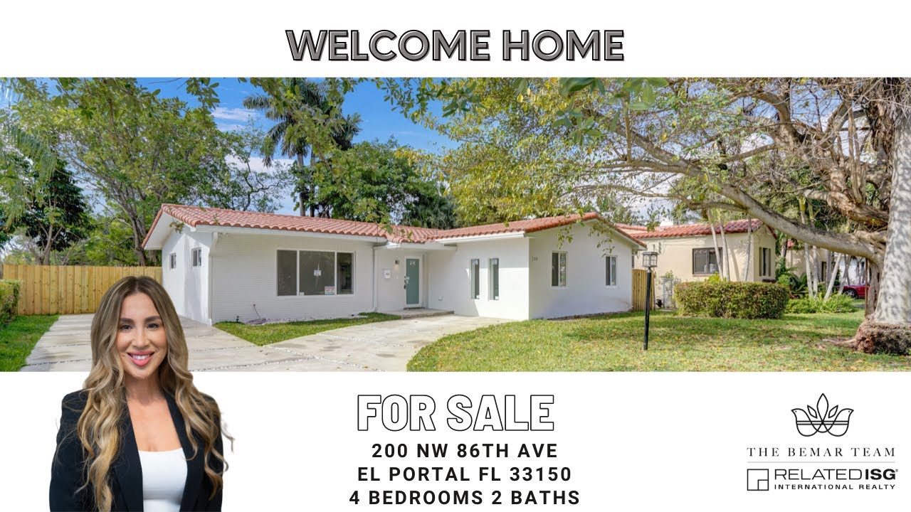 HOMES FOR SALE IN SOUTH FLORIDA: 200 NW 86th St El Portal, FL  33150