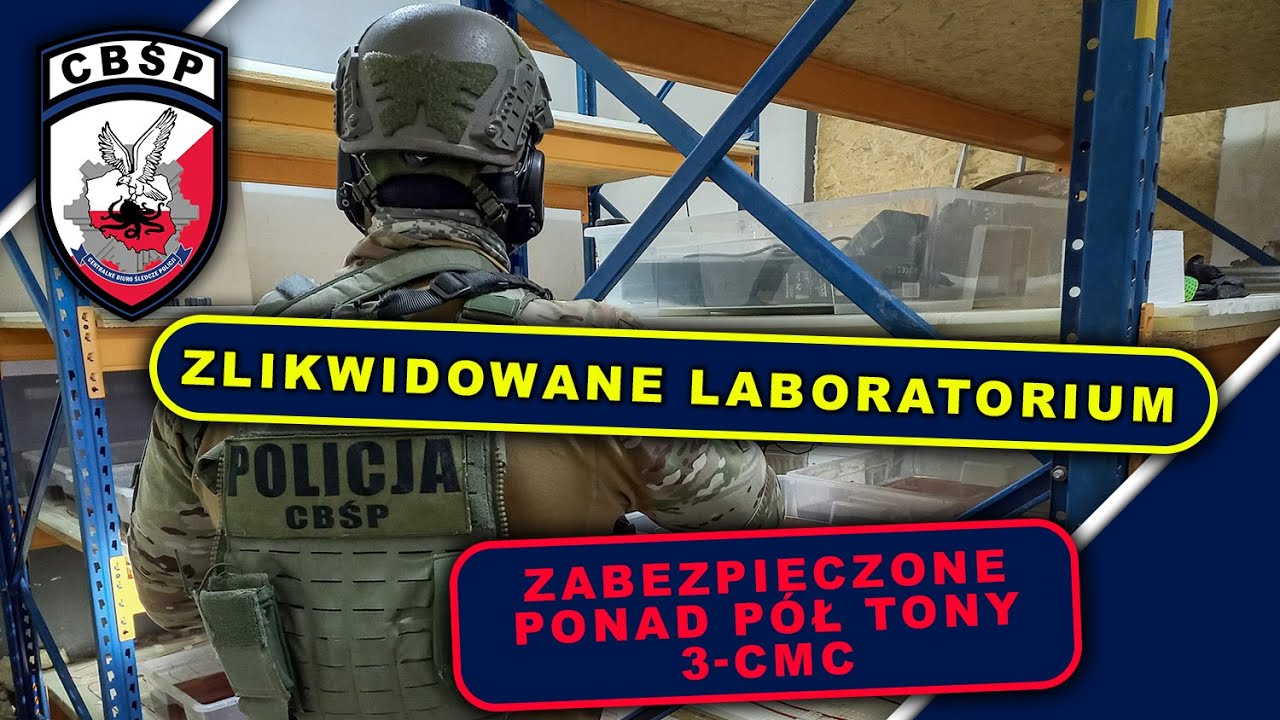 CBŚP zlikwidowało nielegalne laboratorium narkotyków. Zabezpieczono ponad pół tony klofedronu