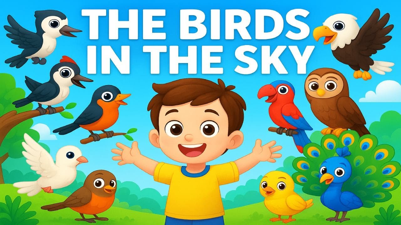 The Birds in the Sky 🐦 | Fun & Educational Bird Song for Kids | Learn Bird Names & Sounds