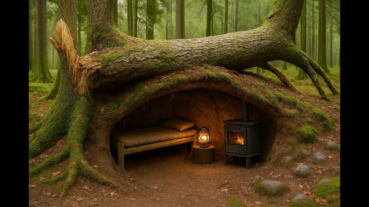 Take cover under a log