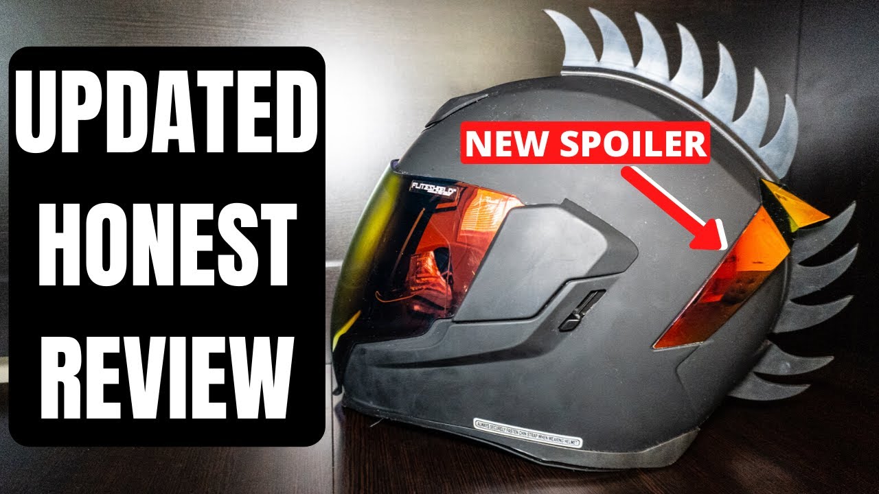 Icon Airflite Helmet Spoiler Install and Updated Review | RST Red Face Shield and Mohawk