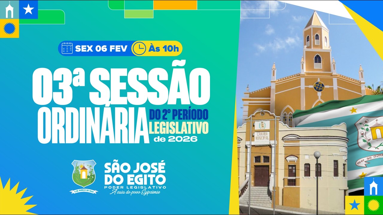 3ª Sessão Ordinária do 1ºPeríodo Legislativo de 2026