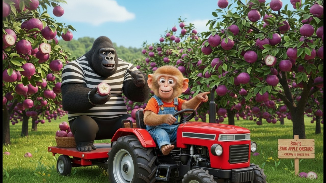 Farmer Monkey Boki's Star Apple Orchard Journey! Creamy Sweet Fun! 🍈🌳