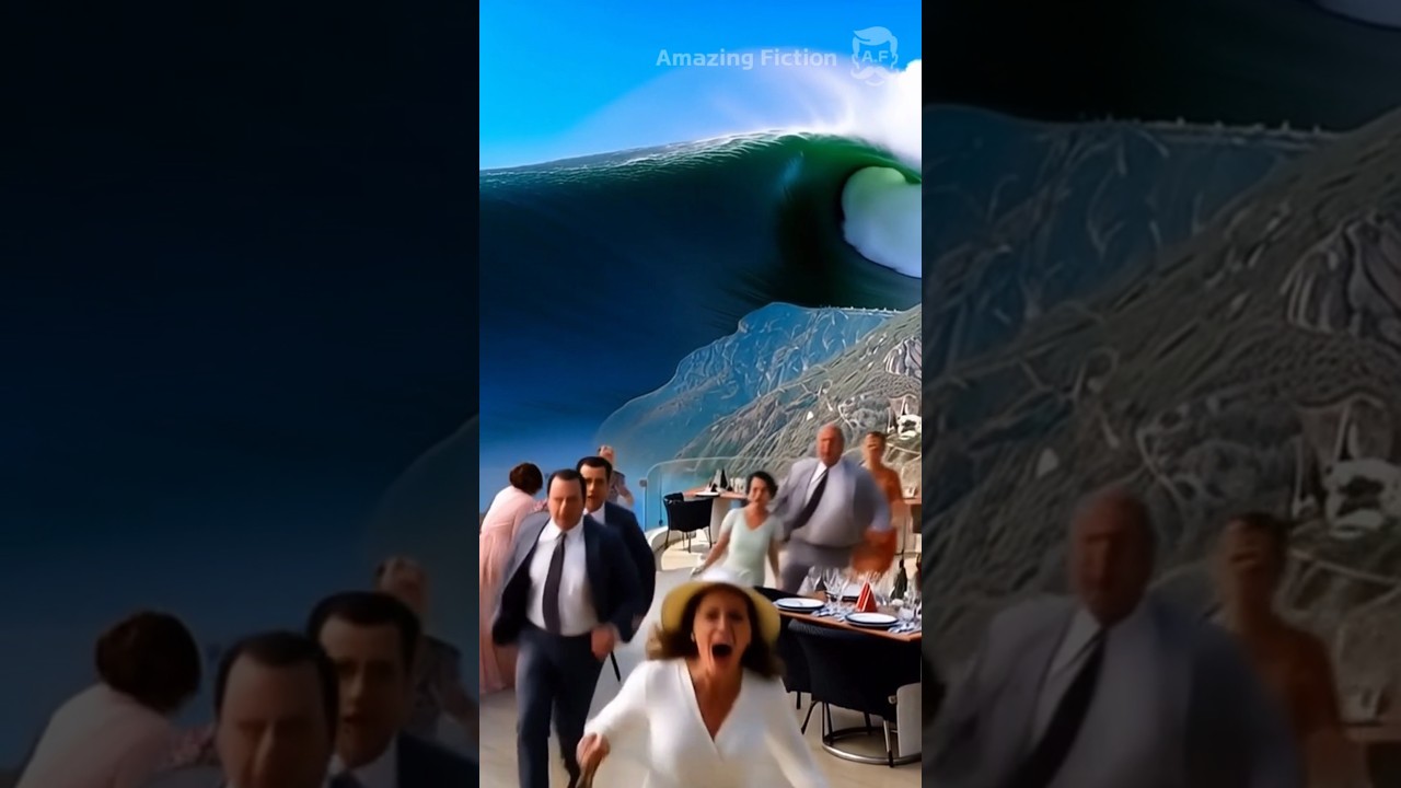 Tsunami hits Positano Beach in Italy! 💥 이탈리아 Positano 해변 쓰나미 습격! 🌊 #AmalfiCoast