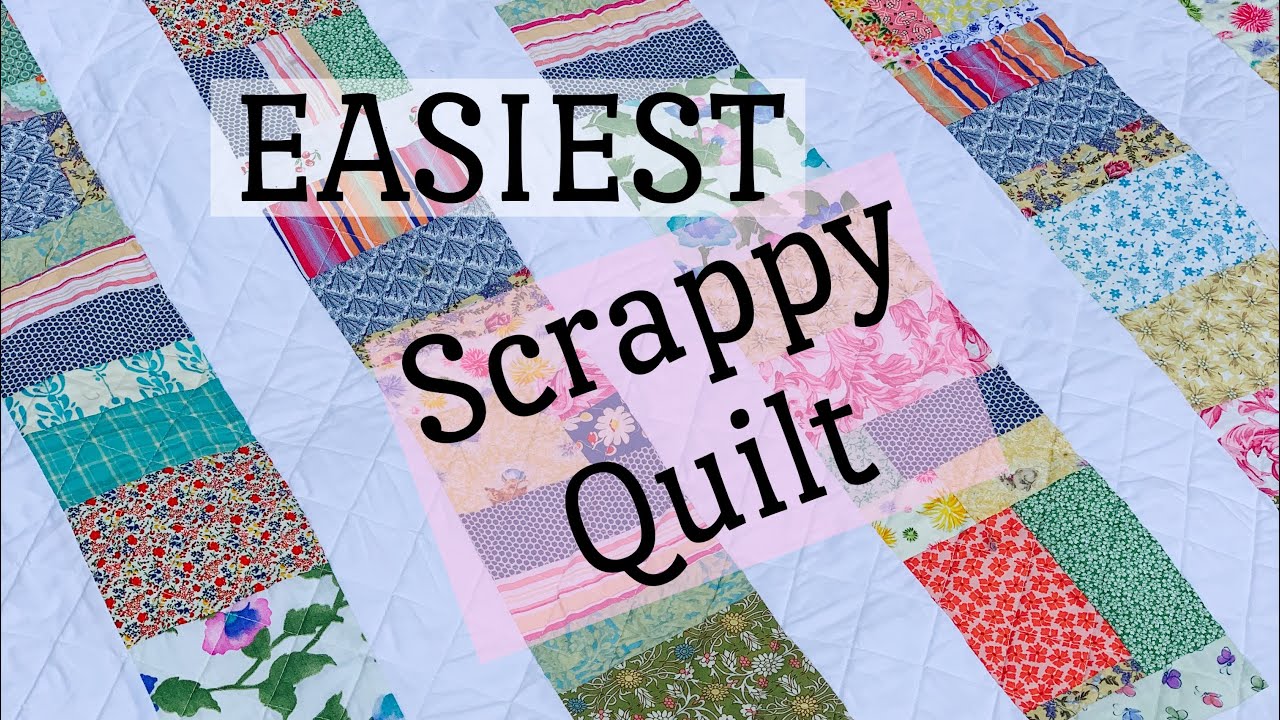 EASIEST scrappy quilt-simple sewing-learn to quilt-baby quilt