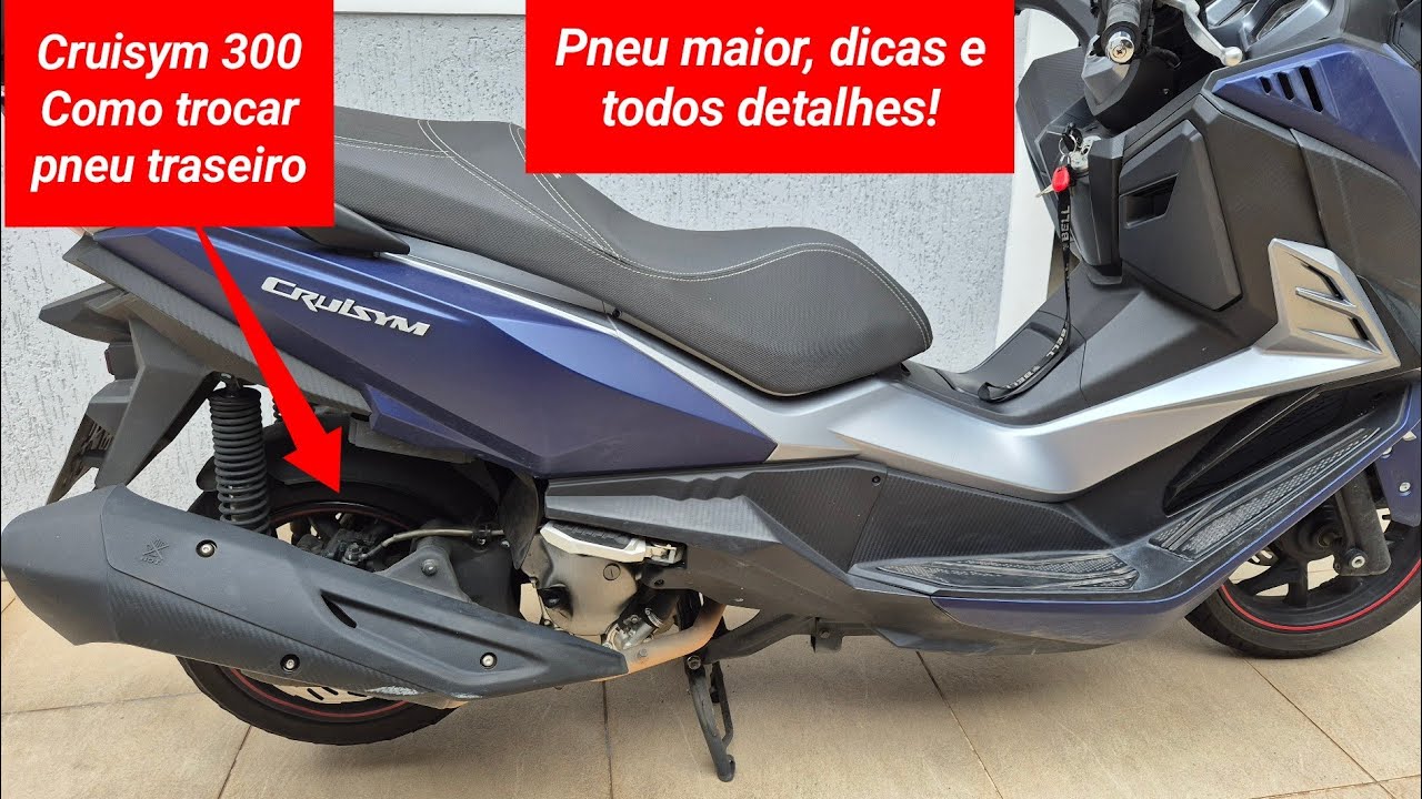 Dafra Cruisym 300 - Troca dos pneus por medida maior - Perfeito!