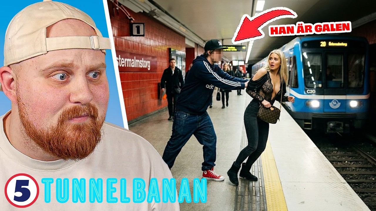 Han knuffar henne mot SP&Aring;RET nere i Tunnelbanan... | Reagerar P&aring; Tunnelbanan #34