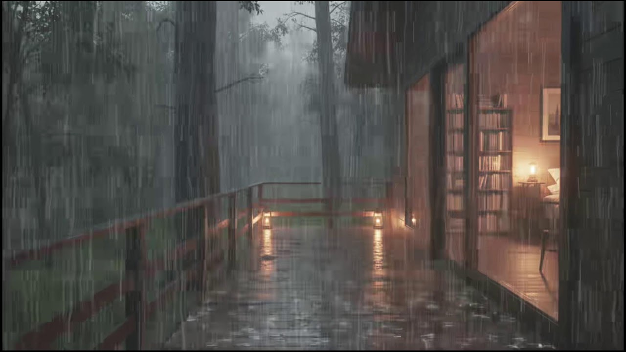 Gentle Rain at a Forest Cabin 🌧 Deep Sleep Rain Sounds for Insomnia Relief