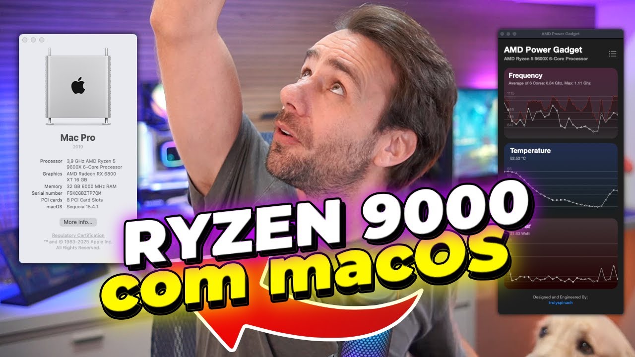 🔥 MONSTRO RARO! Ryzen 5 9600X no Hackintosh – DESEMPENHO nível Apple M3 Pro!
