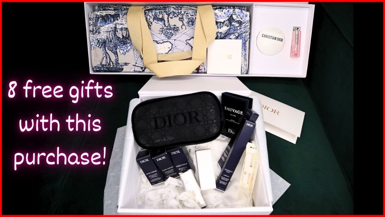 DIOR COMPLEMENTARY GOLD WELCOME GIFT 2025!! 8 FREE GIFTS WITH THIS PURCHASE DIOR BEAUTY HAUL 