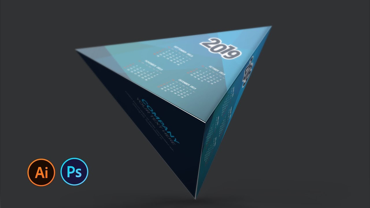 Pyramid Calendar Design and Mockup | Calendar Design 2019