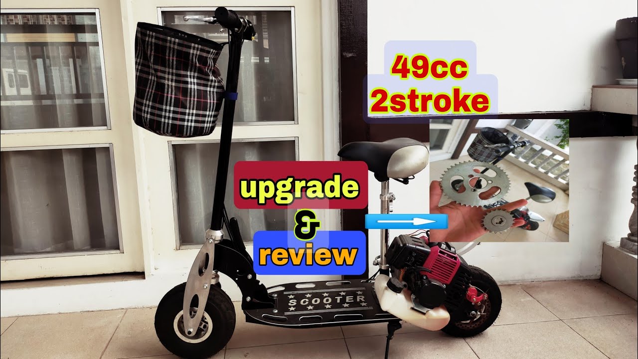 49cc 2stroke stand up schooter gas fast review & upgrade