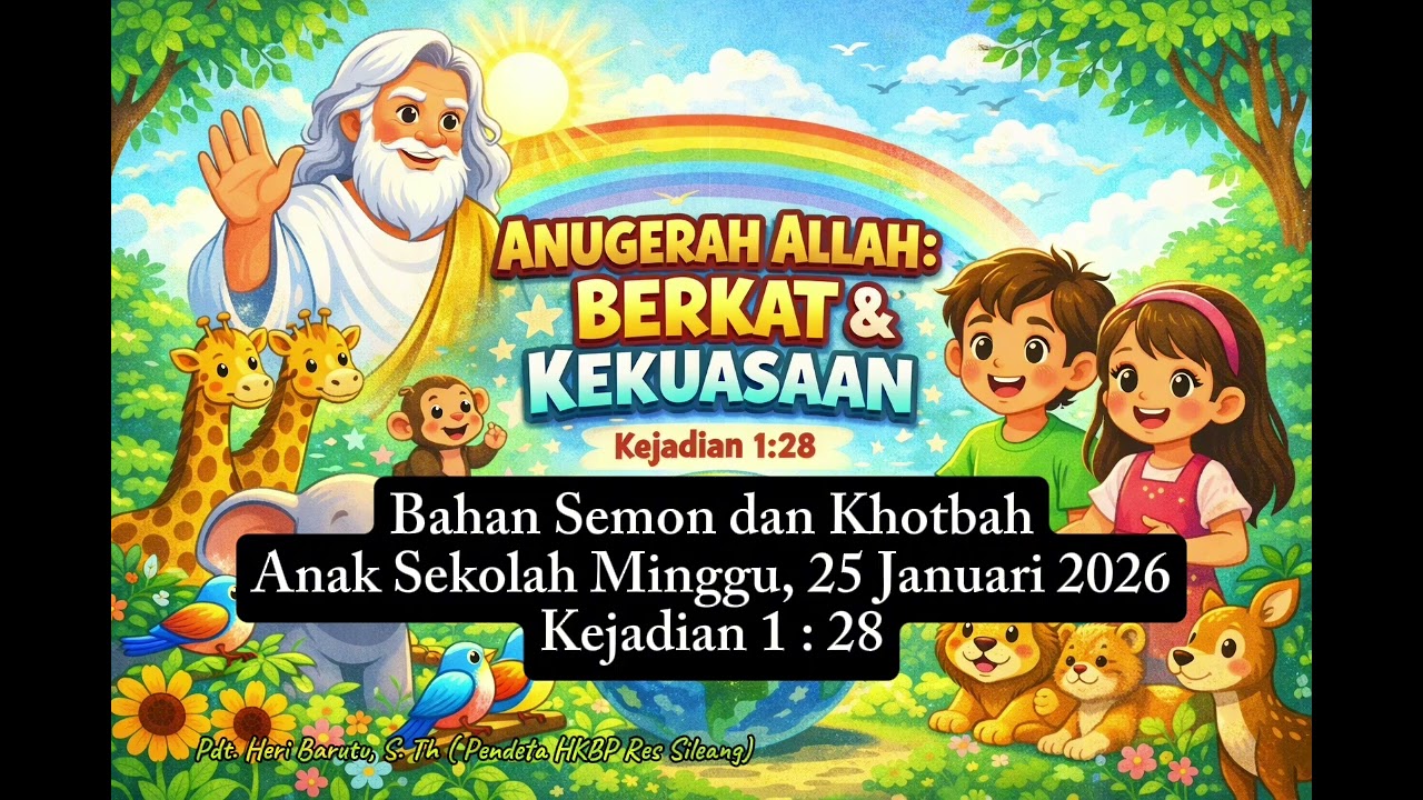 KEJADIAN 1 : 28 || Bahan Khotbah Anak Sekolah Minggu, 25 Januari 2026