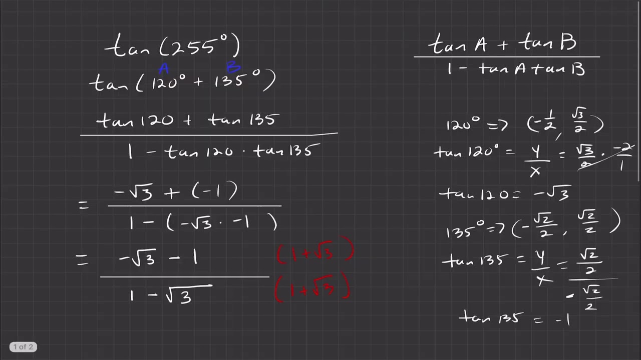 Sum and Difference Identity for Tangent | Pre-Calculus