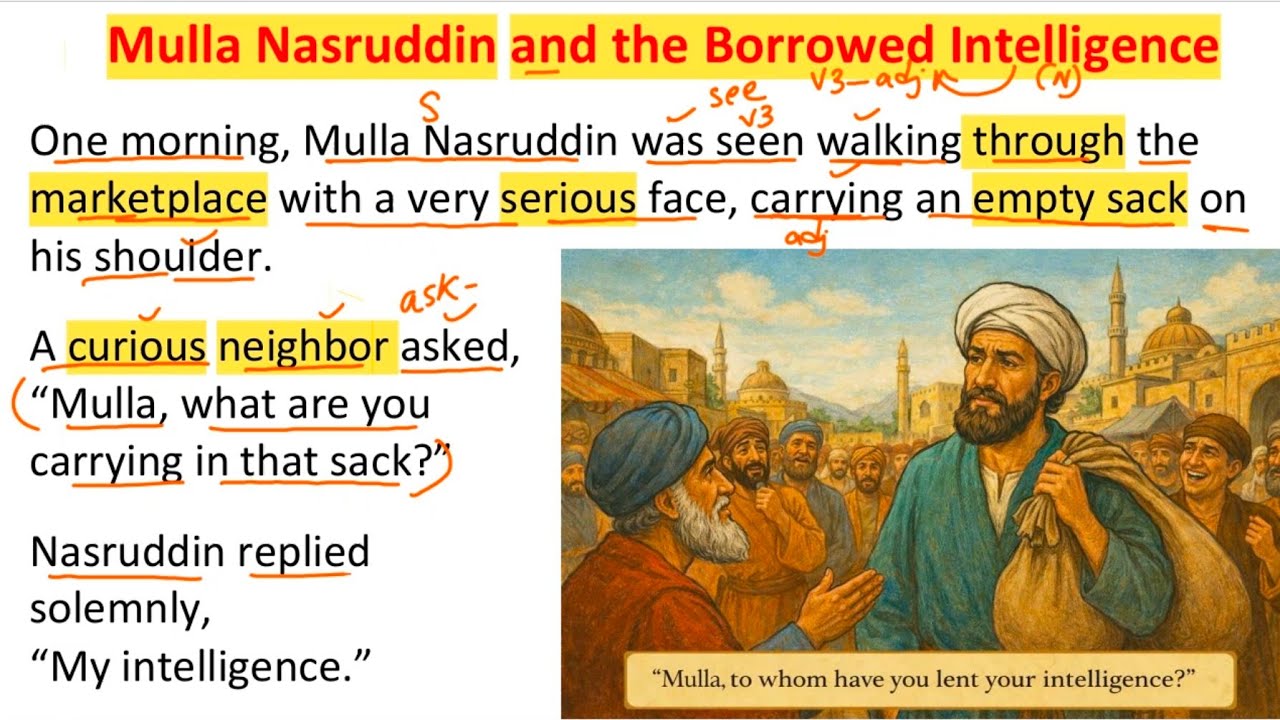 Molla Nasruddin Story | English story reading with bengali translation | Learn English with story