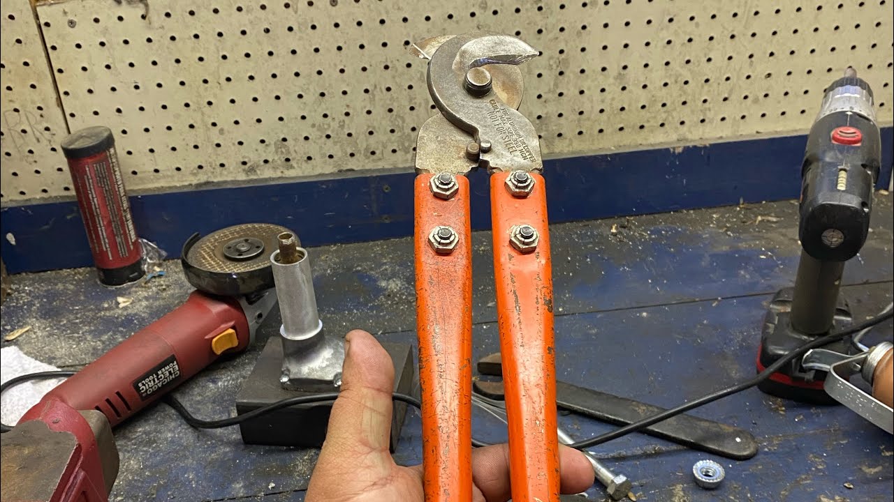 Sharpening and repairing some 1inch capacity wire cutters