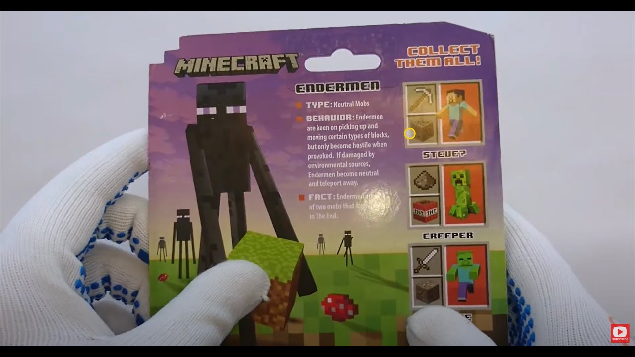 ASMR show: Opening Minecraft Toys - Overworld Enderman action figure unboxing - No Talking, No Music