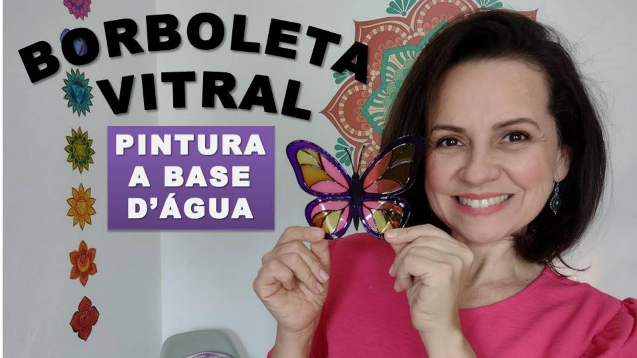 COMO PINTAR UMA BORBOLETA EM ACETATO utilizando o verniz vitral a base d'água - veja o passo a passo