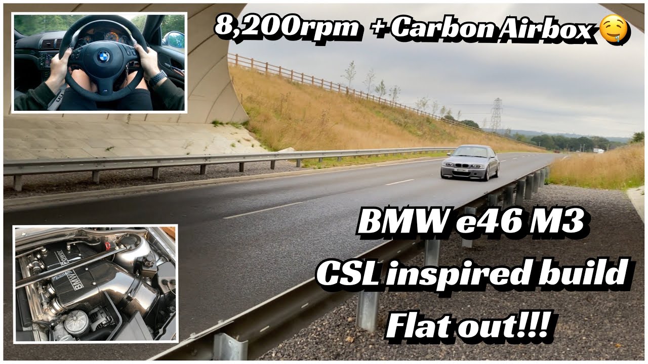 BMW e46 M3 Flat Out - CSL Carbon Airbox // POV // Drive By // Exhaust // Intake Roar!