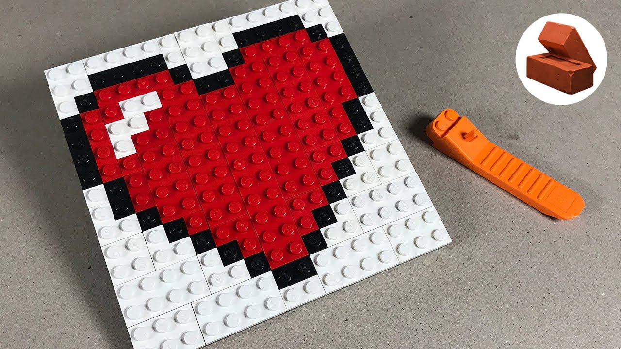 LEGO PIXEL ART ❤️ &ndash; How To Build A Red Heart | Step By Step
