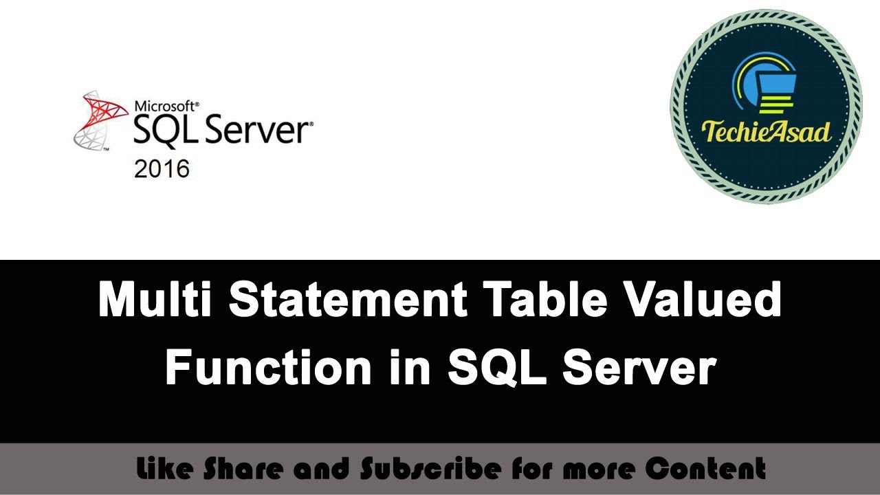 84- Multi Statement Table Valued Function in SQL Server (Hindi/Urdu)