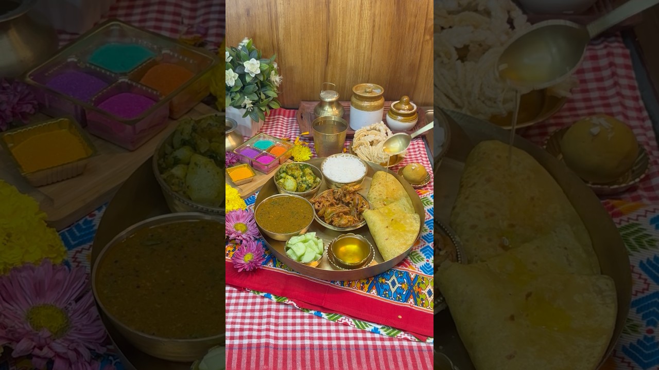 Holi Special Thali | Puranpoli and Kattachi aamti | Maharashtrian Holi special thali #holifood #holi