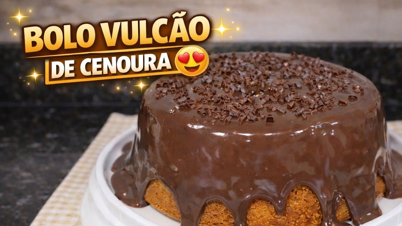Bolo Vulcão de Cenoura| Minha filha levou pra igreja 