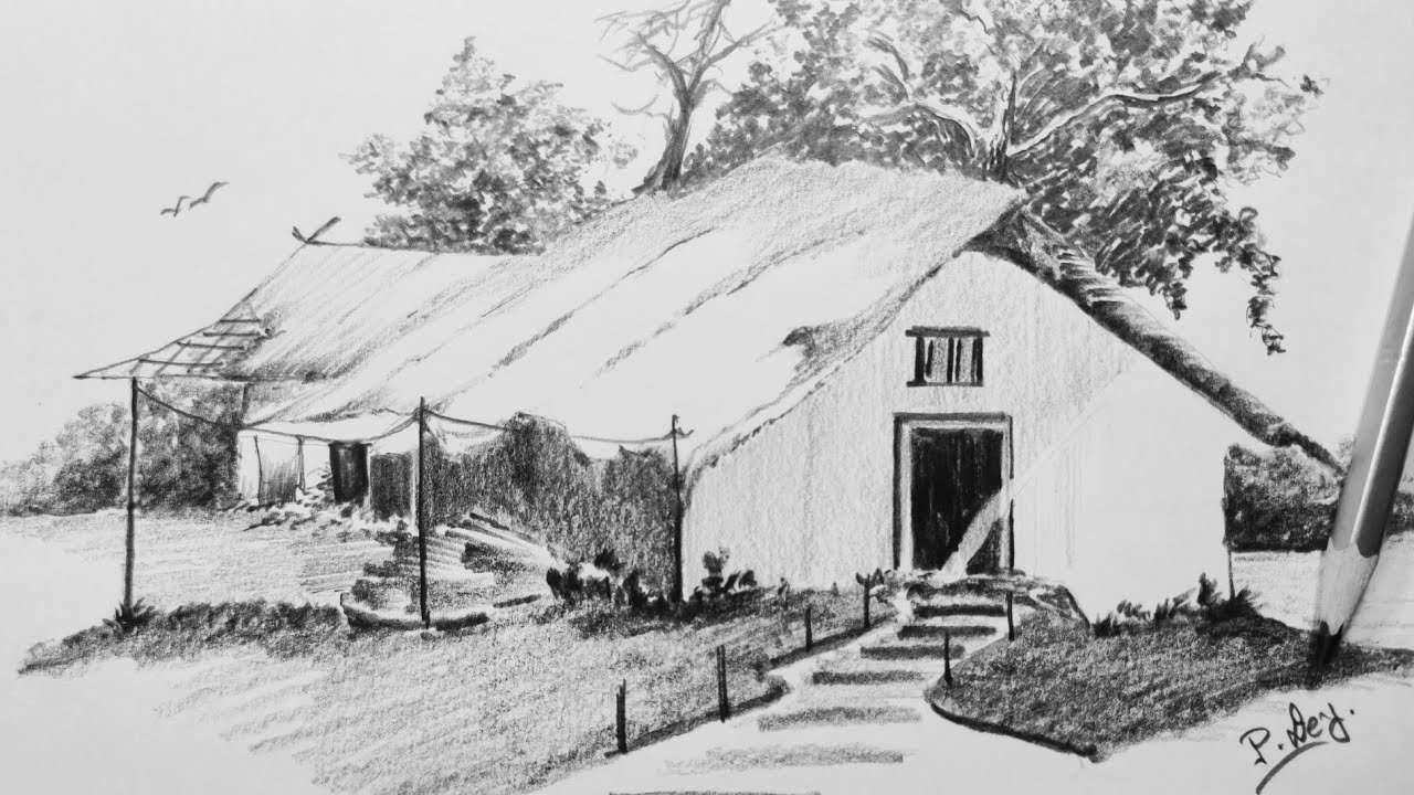 How to Draw| #House #pencil_sketch #Creation.