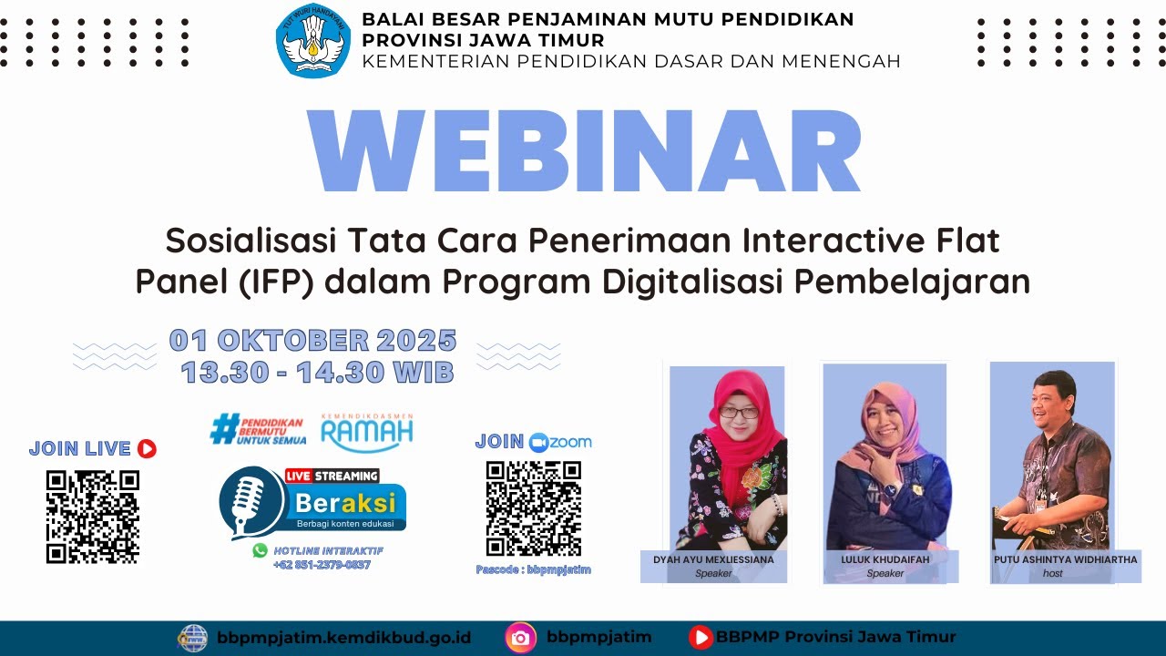 Sosialisasi Tata Cara Penerimaan Interactive Flat Panel dalam Program Digitalisasi Pembelajaran