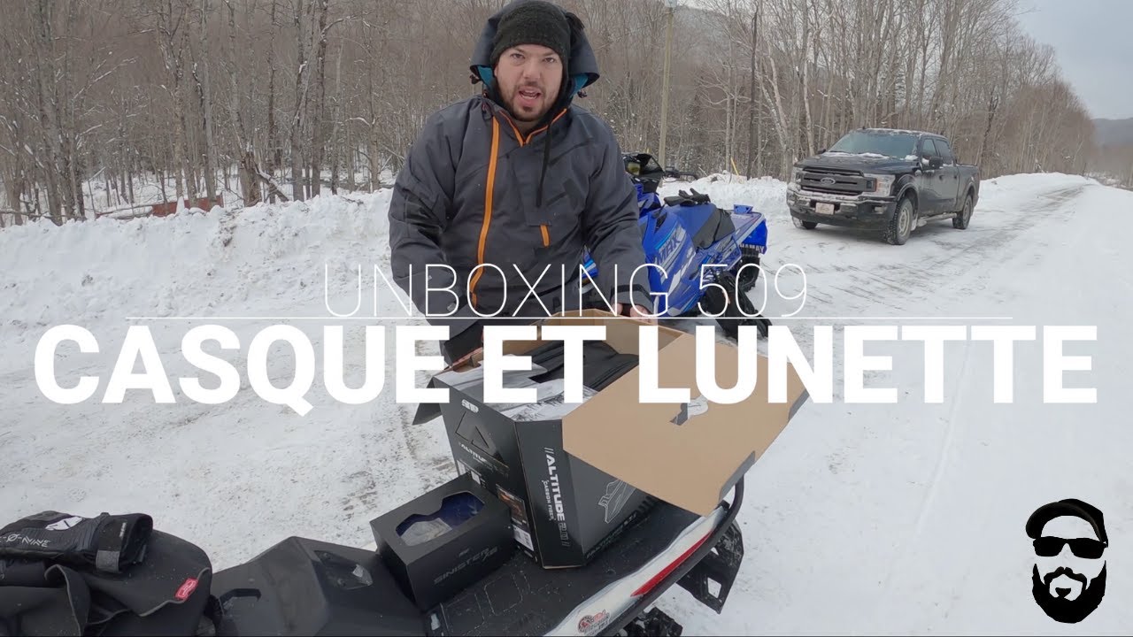 Unboxing de mes essais motoneiges.ca casque  carbon et lunettes 509
