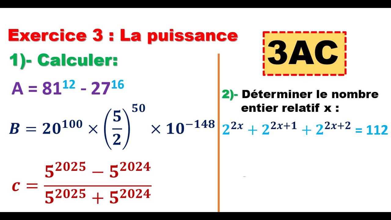 Exercice 3 : La puissance 3AC / 2AC