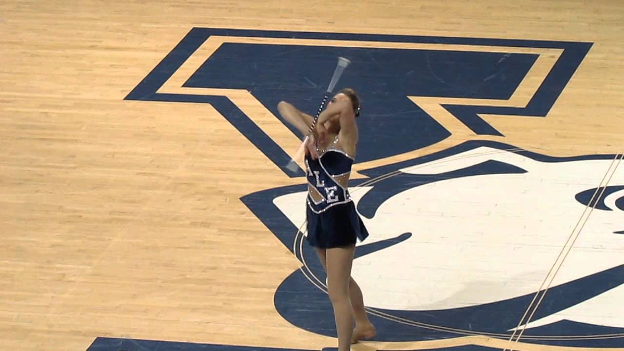Yale Baton Girl Twirler Chrissy Houle Performance at Penn vs Yale Men's Basketball - Feb 28, 2015