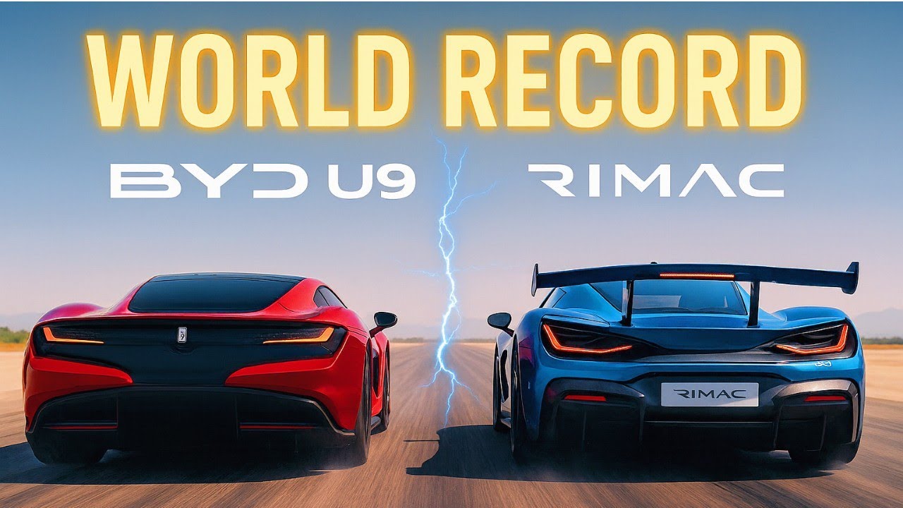 RIMAC NEVERA R против BYD U9 TRACK EDITION: решающее противостояние электрических гиперкаров!