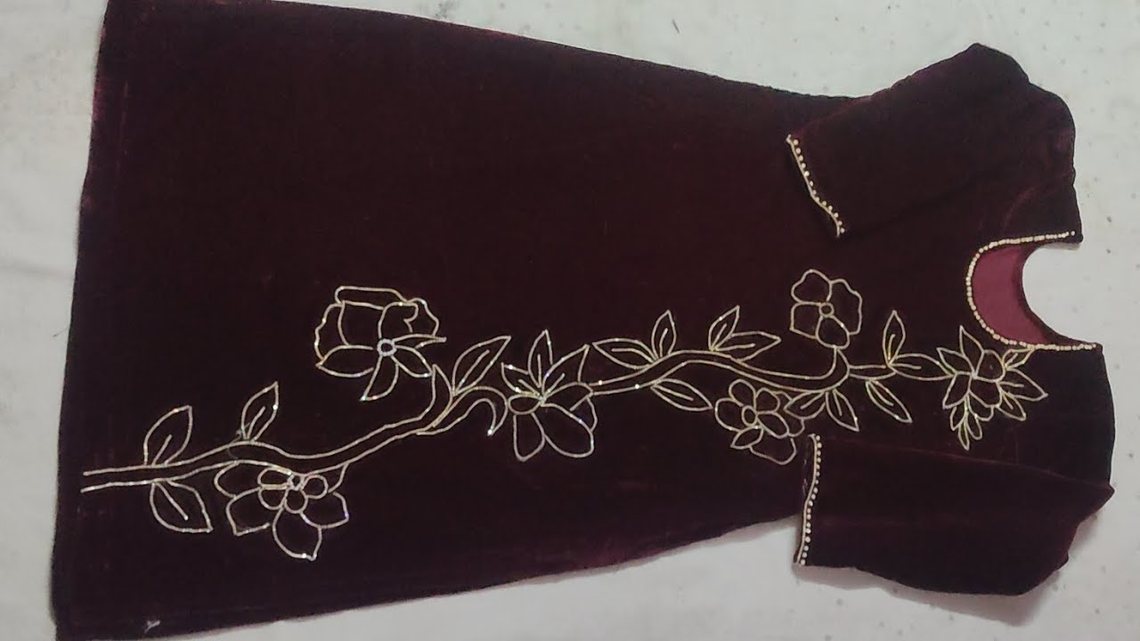 Model inspir outfit design velvet outfit  viral design creat cutting and stitching full video 