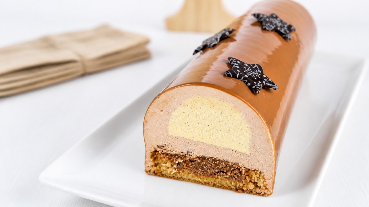 Bûche Praliné Noisette Vanille – La Recette de Noël Gourmande et Facile