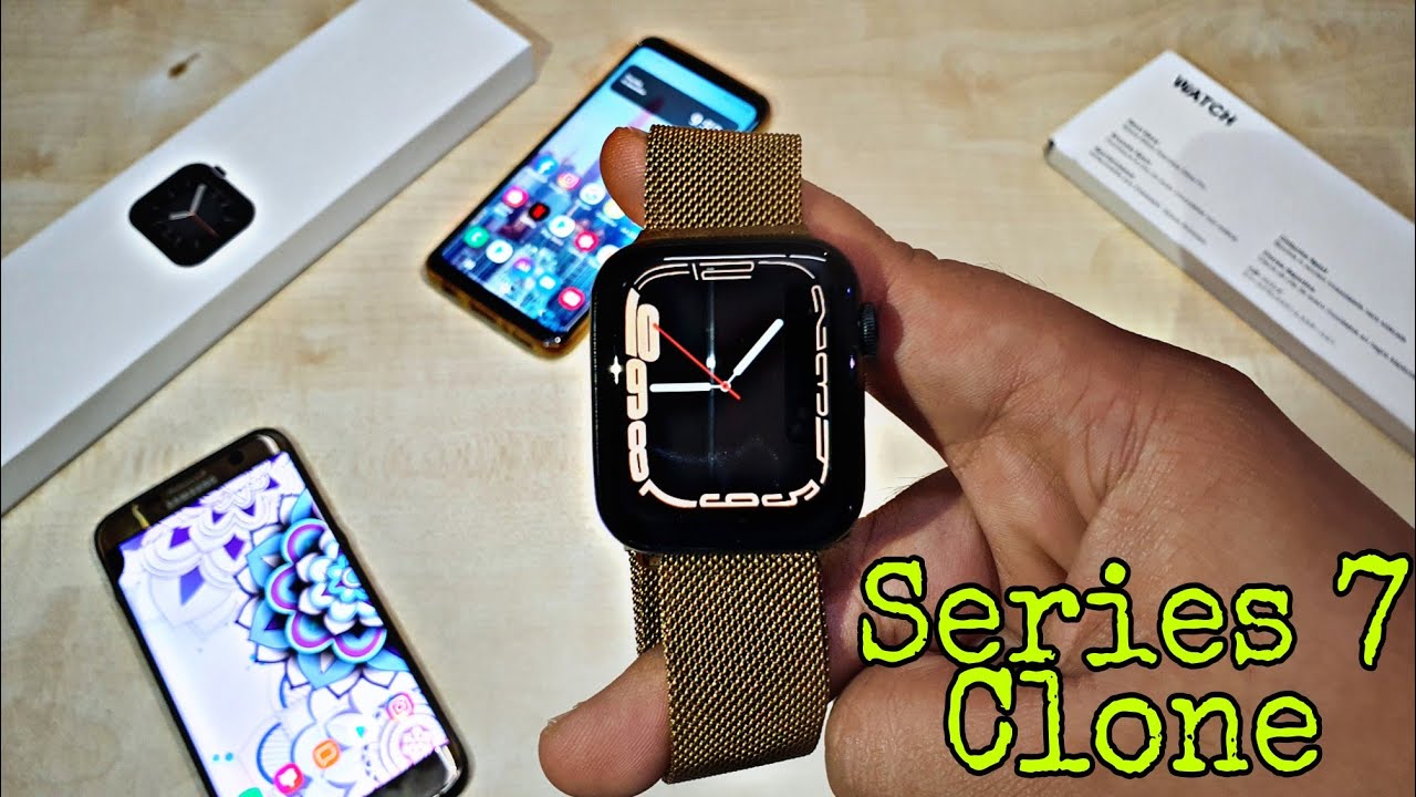 Apple Watch Series 7 Clone Unboxing & Review | Apple logo | Apple iwatch Smartwatch Series 7 Clone
